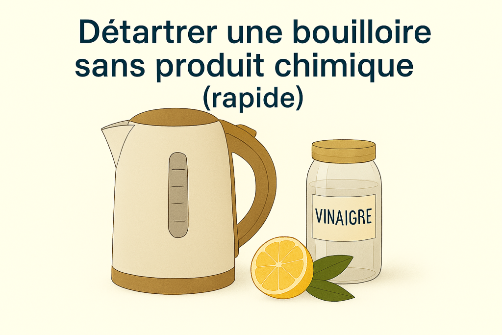 Détartrer une bouilloire naturellement avec du vinaigre blanc et du citron – méthode rapide.