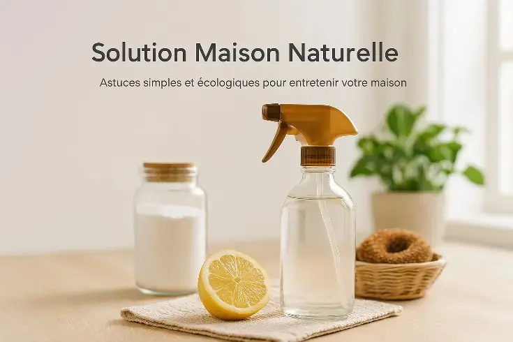 loading="eager" Produits ménagers naturels : vaporisateur fait maison avec citron, bicarbonate et accessoires écologiques